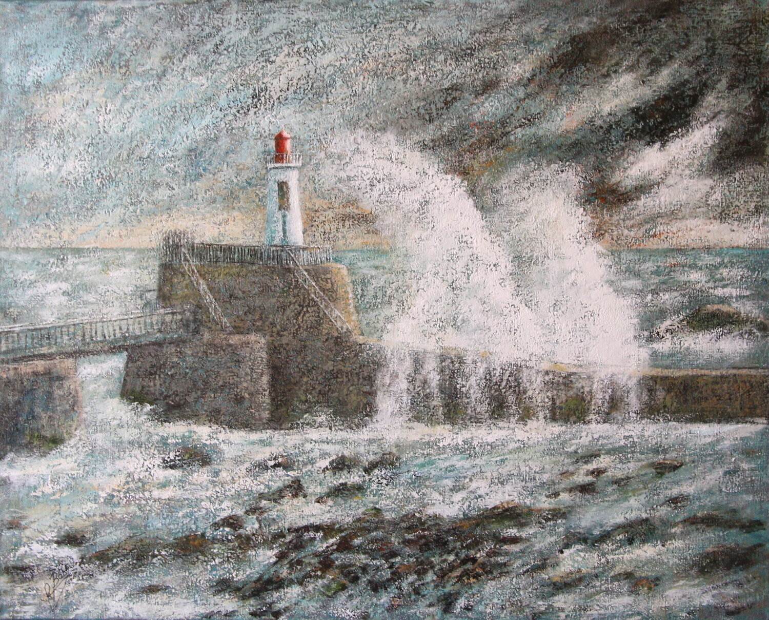 Le phare des Sables d'Olonne Robert Bass Original painting for sale