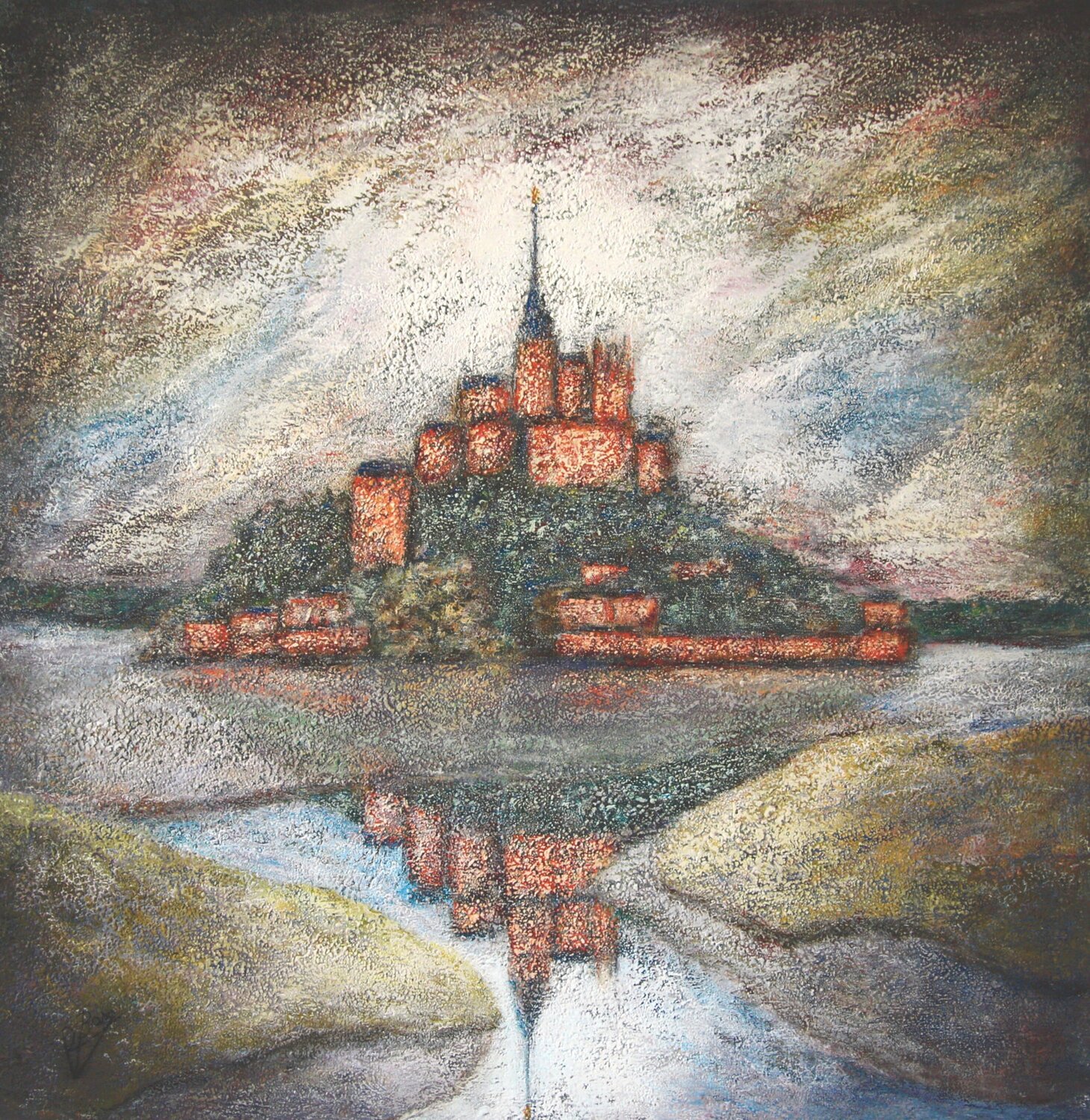 La baie du Mont Saint-Michel Robert Bass Original painting for sale