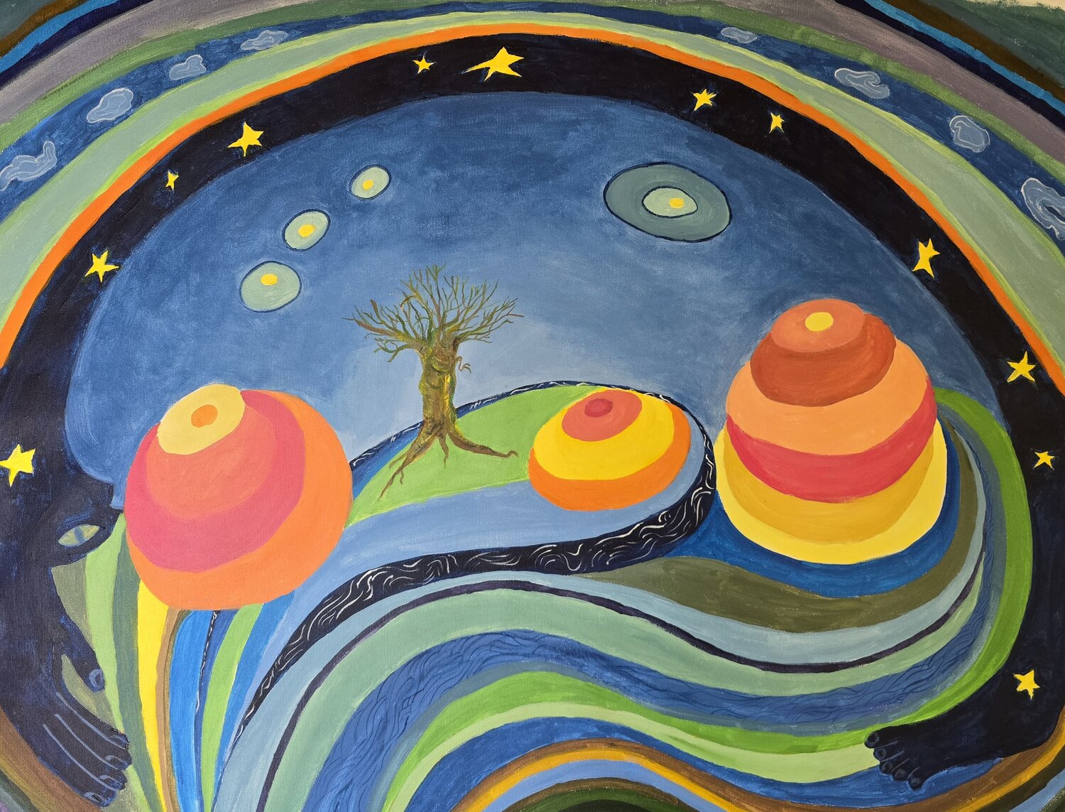 Landscape with small baobab Andrea Philipp-Zankl Originalgemälde zu verkaufen