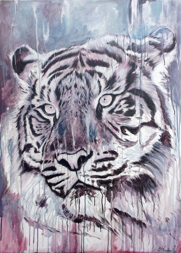 Tigre rose by Yoan RIMBAULT, Painting for Sale on Select