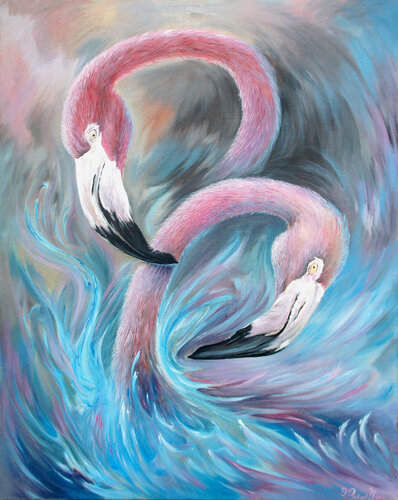 Les fl’amants roses by Yoan RIMBAULT, Painting for Sale on Select