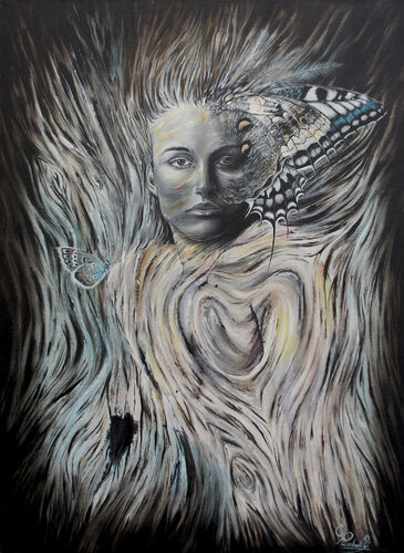 La femme papillon by Yoan RIMBAULT, Painting for Sale on Select
