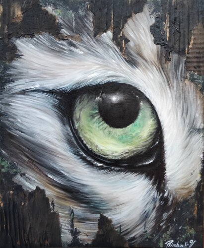 Le regard du lynx by Yoan RIMBAULT, Painting for Sale on Select