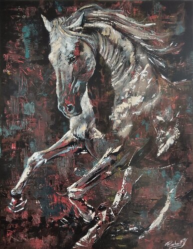 Cheval, ligne de feu by Yoan RIMBAULT, Painting for Sale on Select