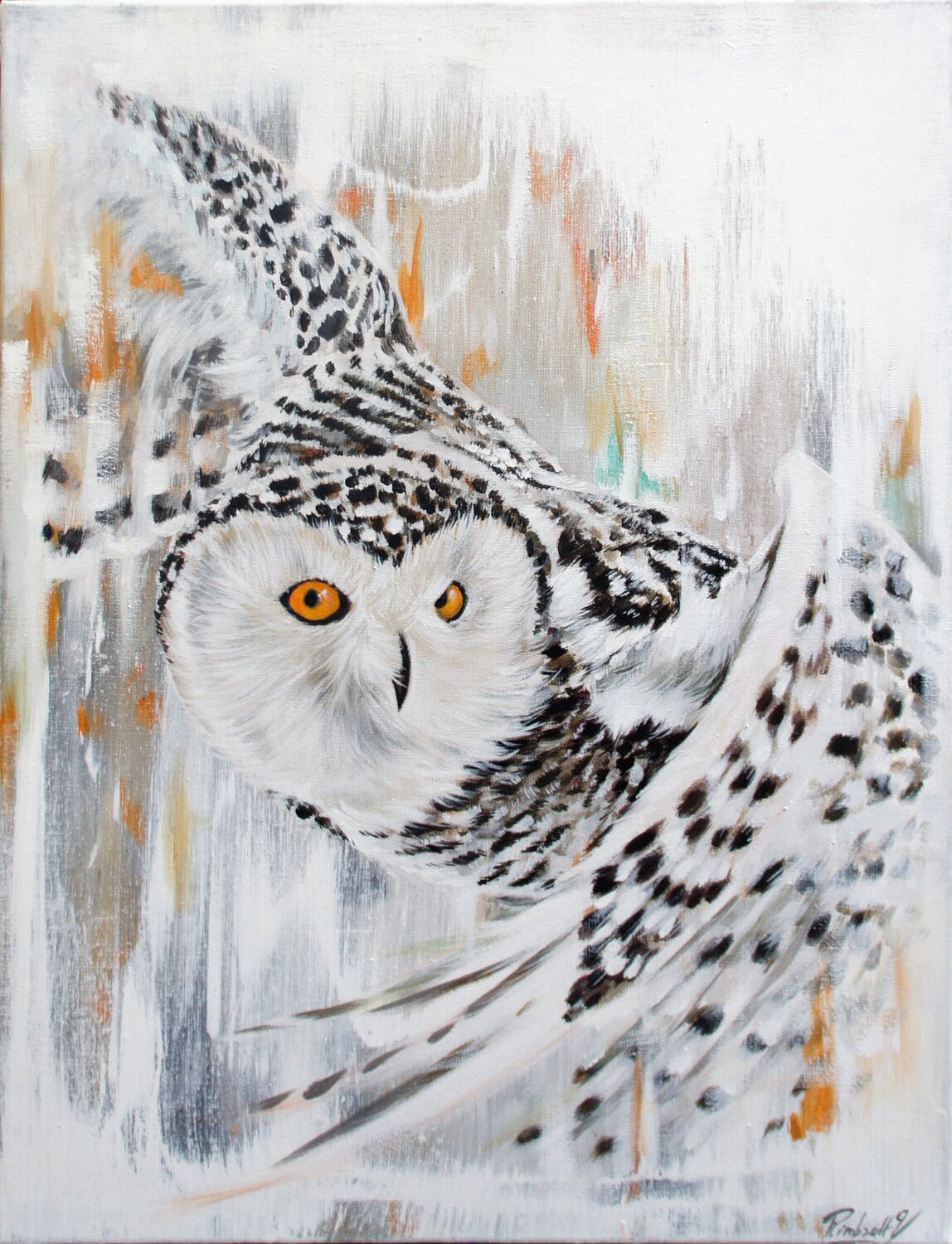 Chouette blanche Yoan RIMBAULT Original painting for sale