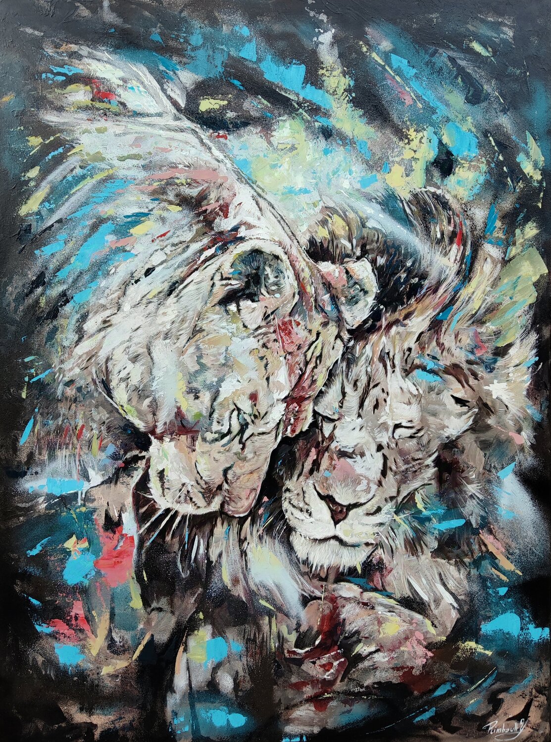 Un amour fusionnel Yoan RIMBAULT Original painting for sale