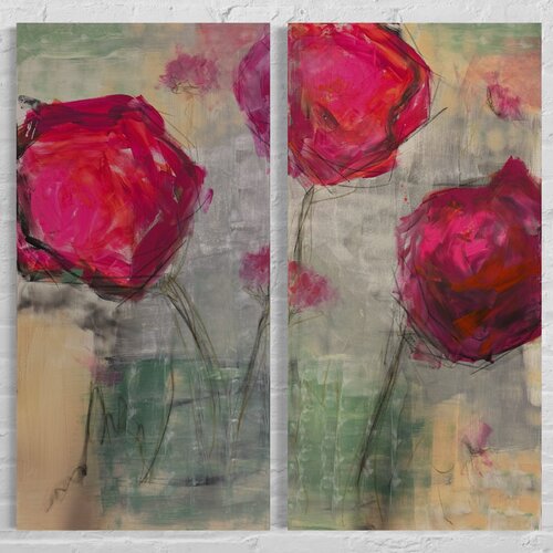 Diptychon Giant Blooms 256 by Monika Starke, Painting for Sale on Select