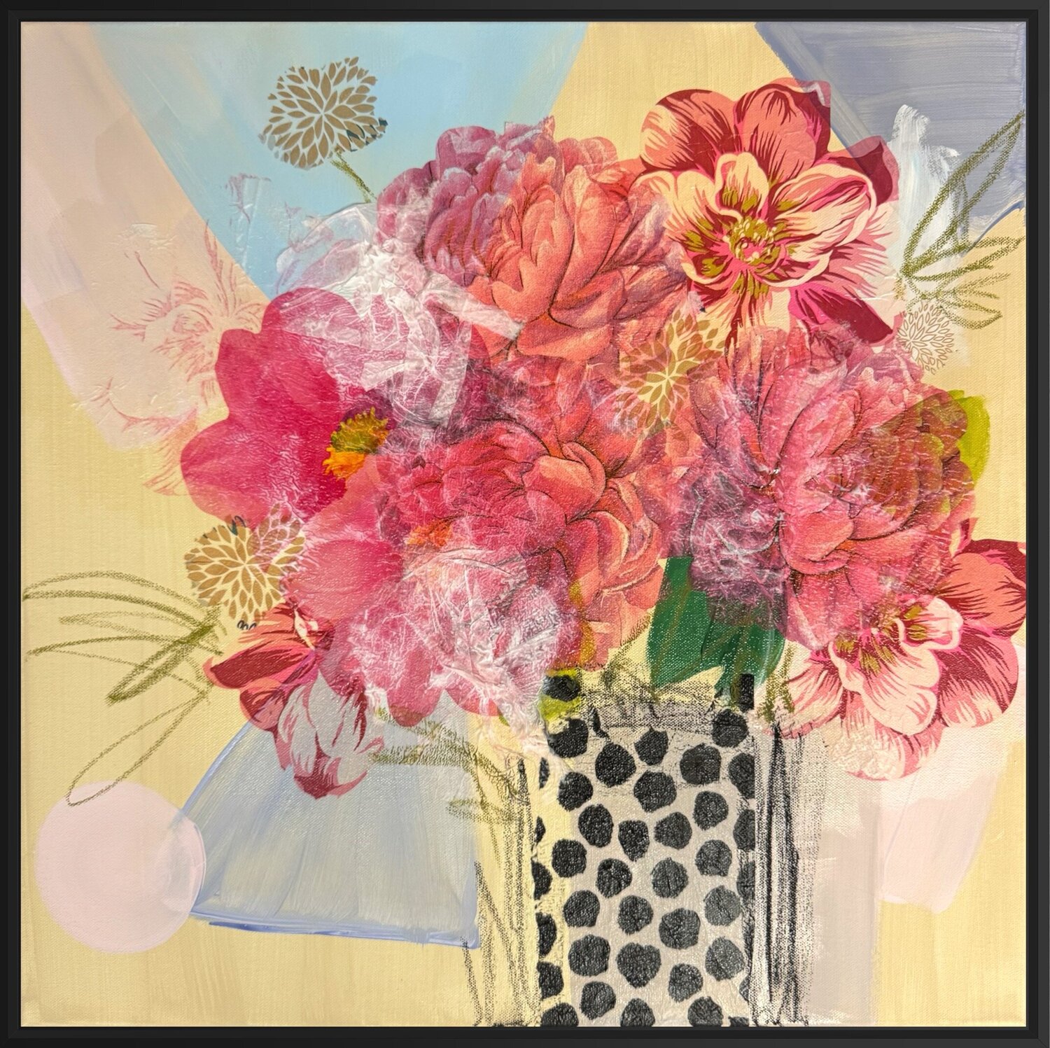 Bouquet in a dotted vase Monika Starke Original painting for sale