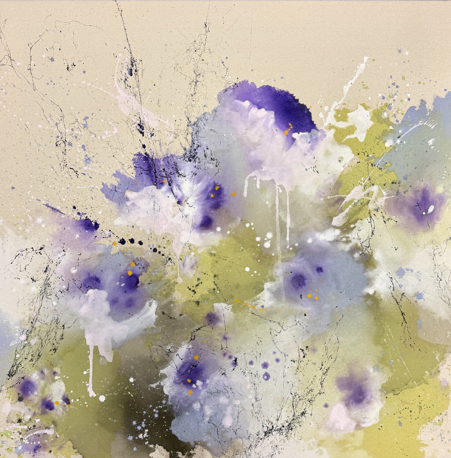 Violets and Moss Monika Starke Original painting for sale