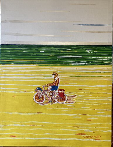 El ciclista by Jose Ramon Campomanes, Painting for Sale on Select