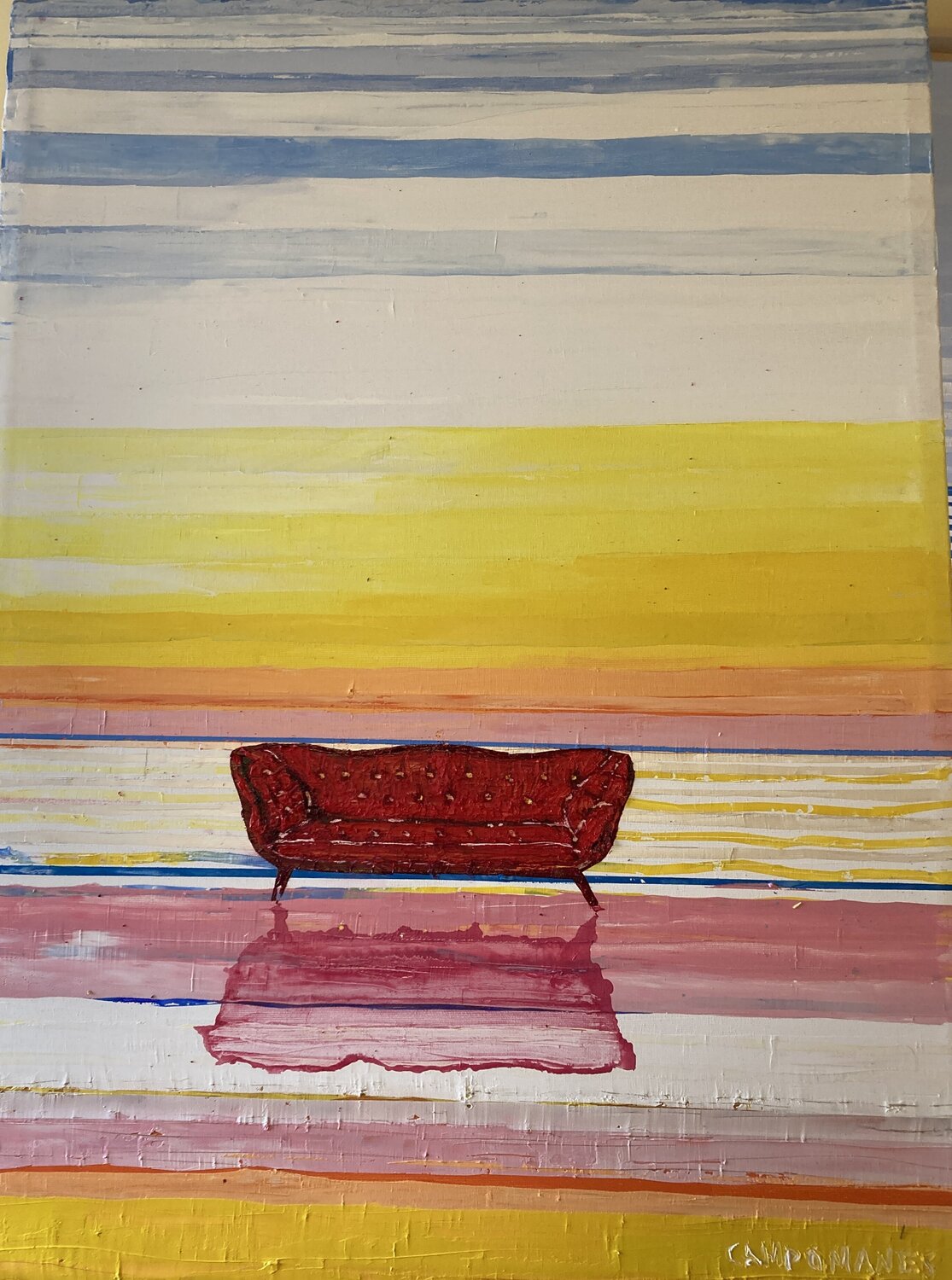 Un sofá lleno de historias Jose Ramon Campomanes Original painting for sale