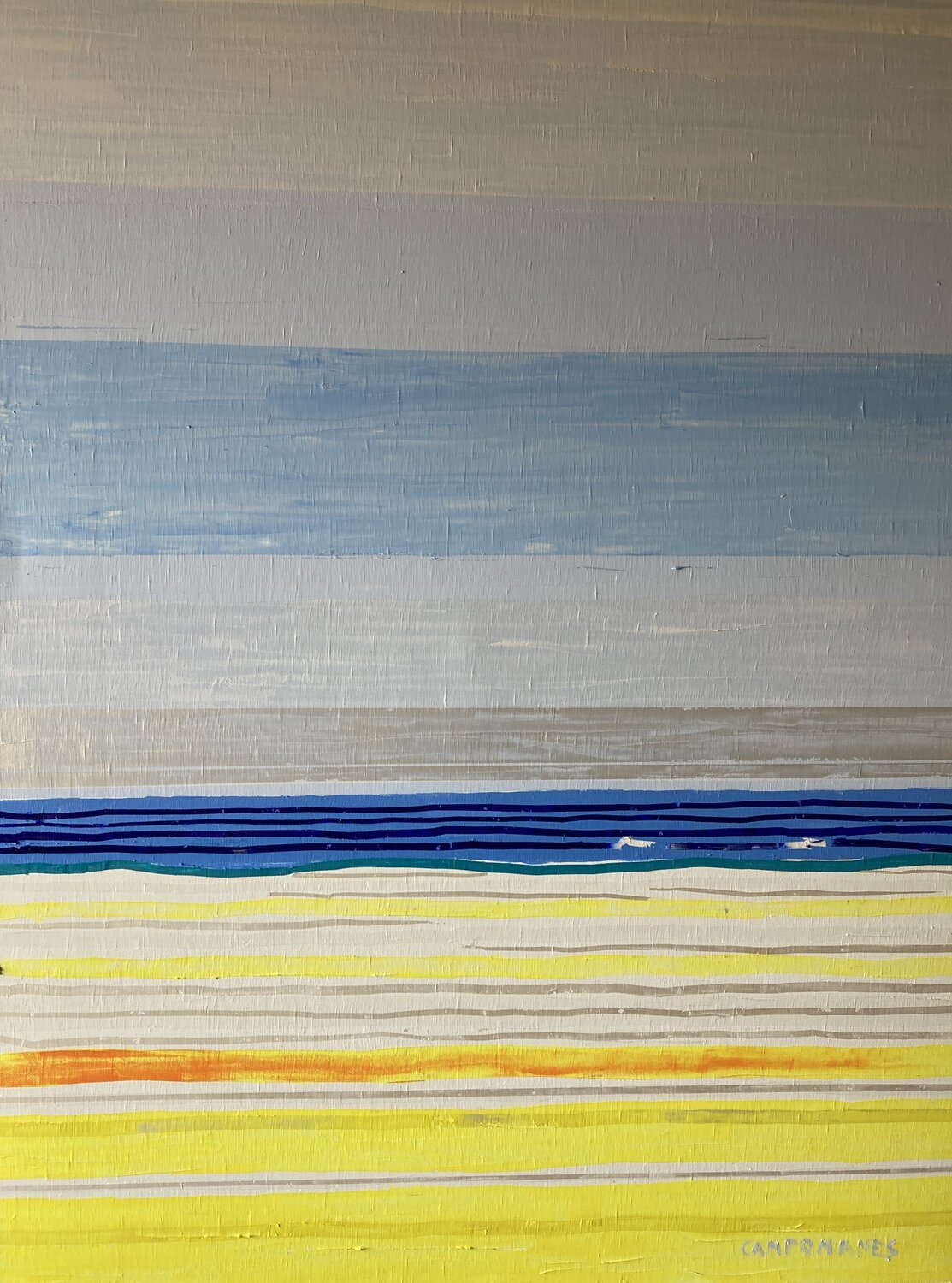 Mar azul Rey Jose Ramon Campomanes Original painting for sale