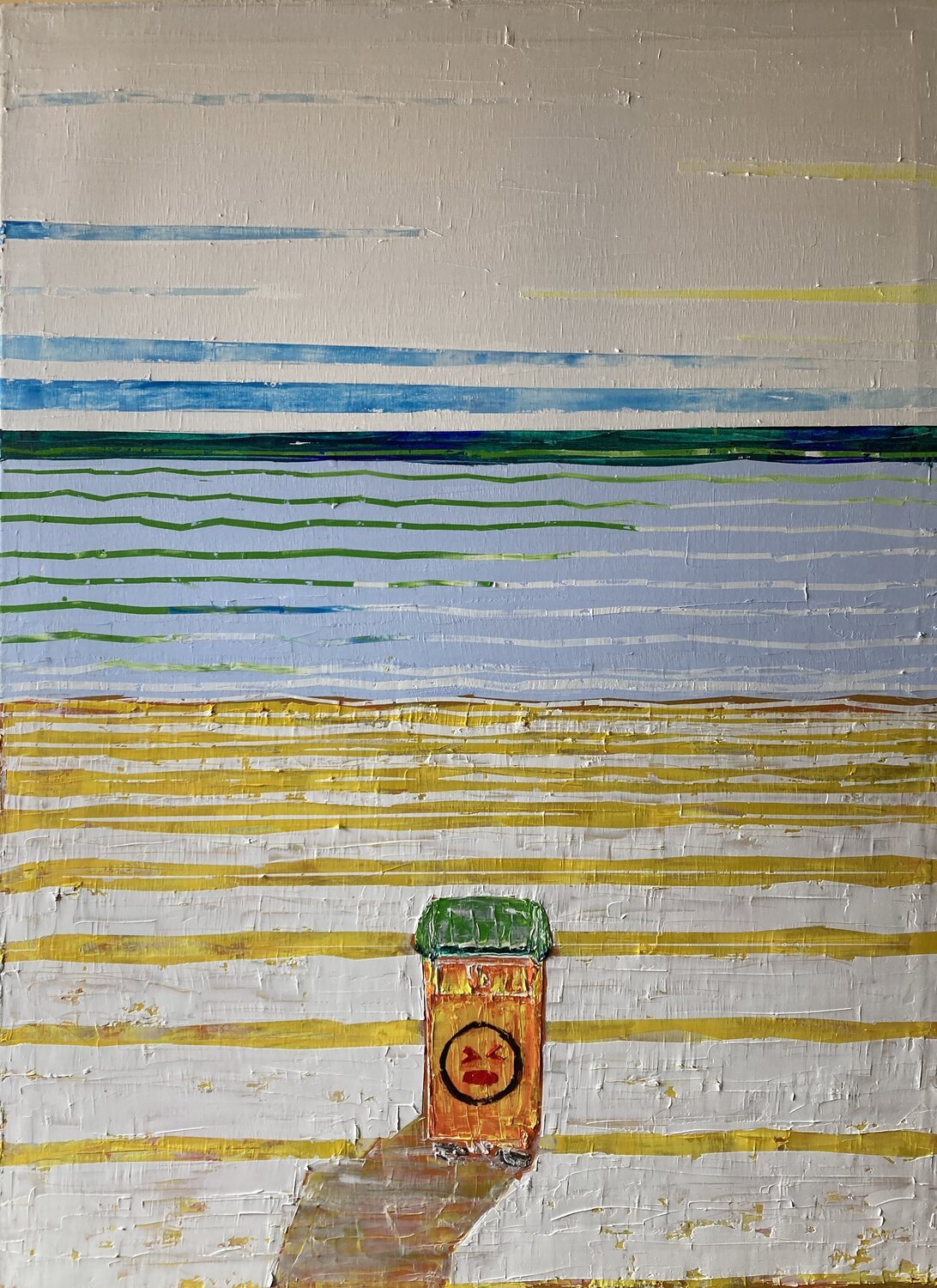 “ Tira tu estrés a la basura “ Jose Ramon Campomanes Original painting for sale