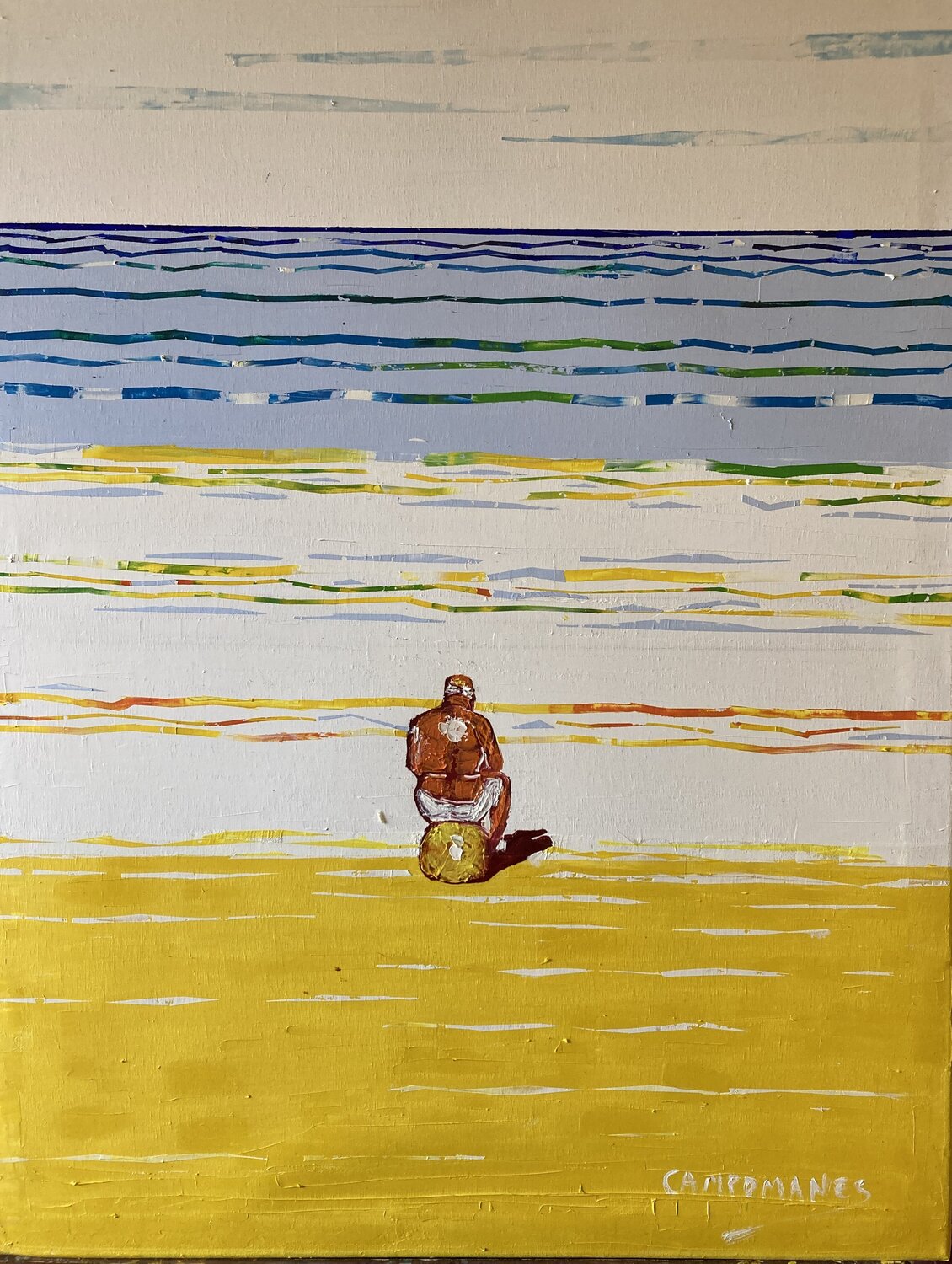Esperando que suba la marea Jose Ramon Campomanes Original painting for sale