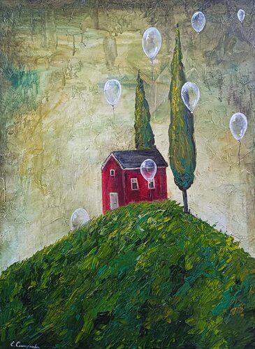 Palloncini Bianchi by Smirnova Evgenia, Painting for Sale on Select