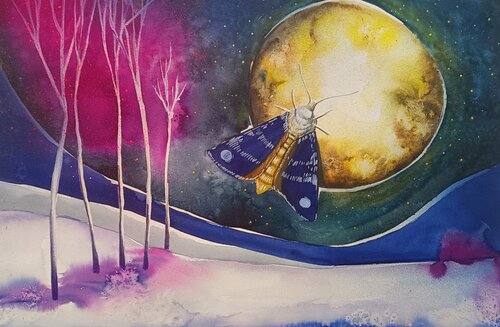 Into the Moonlight by Smirnova Evgenia, Painting for Sale on Select