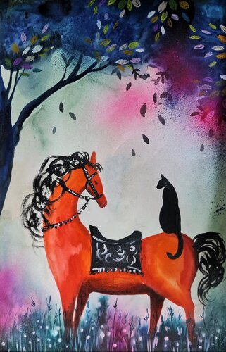 The Silent Rider by Smirnova Evgenia, Painting for Sale on Select