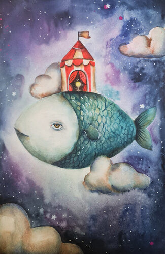 Stellar Parade by Smirnova Evgenia, Painting for Sale on Select