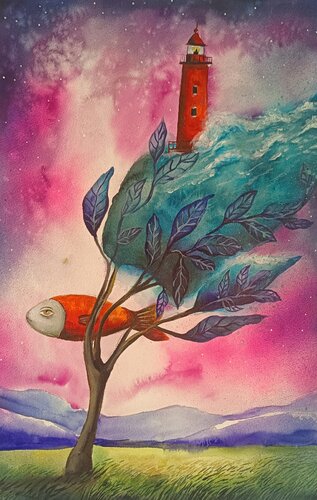 Lighthouse Dream by Smirnova Evgenia, Painting for Sale on Select