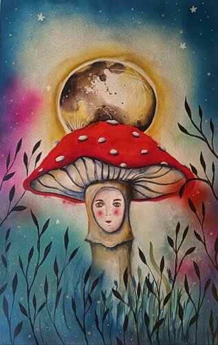 When the Forest Sleeps by Smirnova Evgenia, Painting for Sale on Select