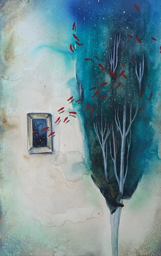 The Window Between Worlds by Smirnova Evgenia, Painting for Sale on Select