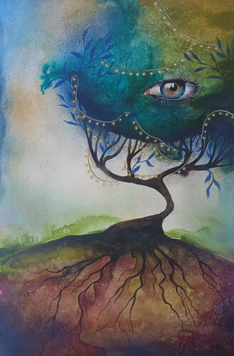 Roots of Memory by Smirnova Evgenia, Painting for Sale on Select