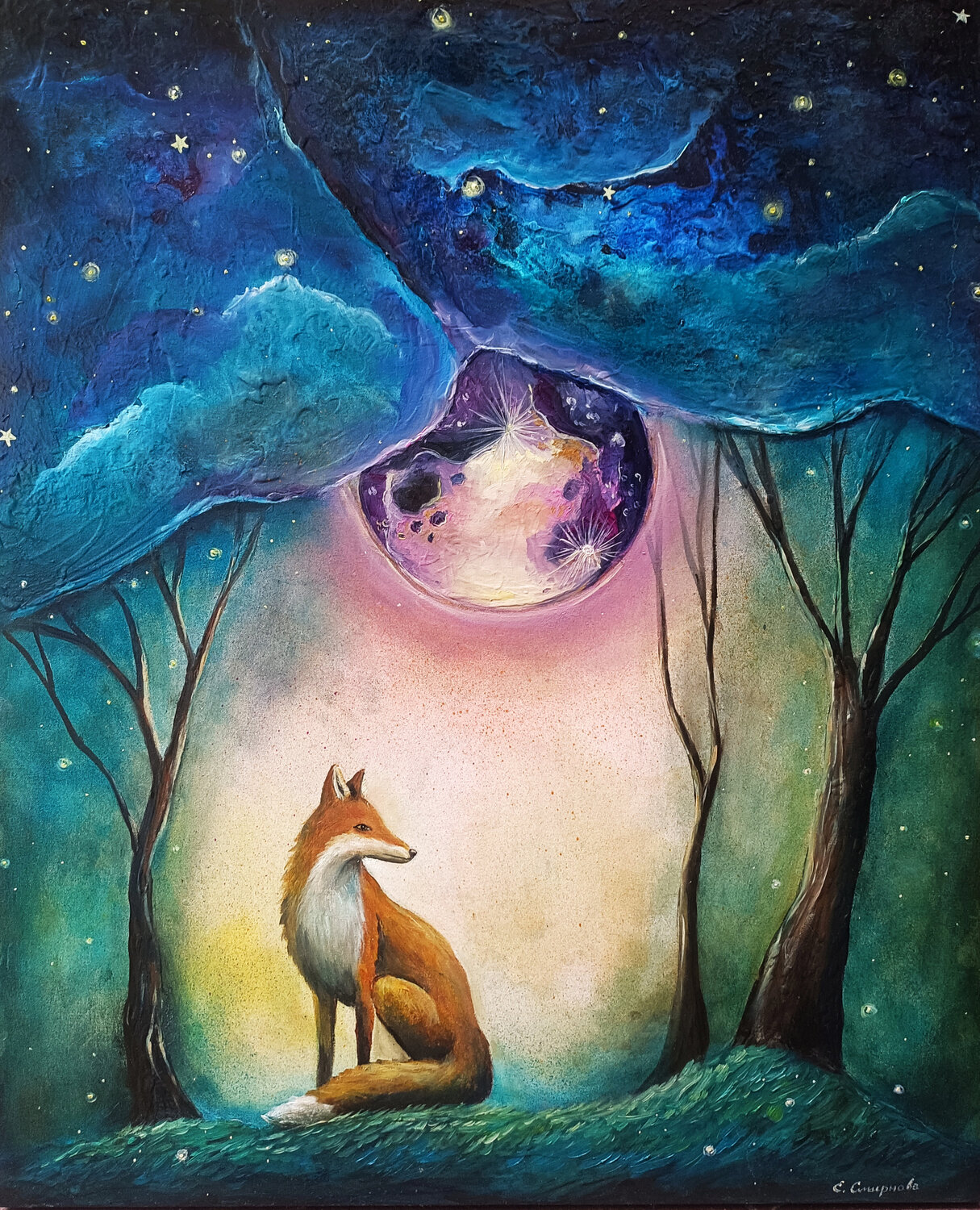Night Echoes Smirnova Evgenia Original painting for sale