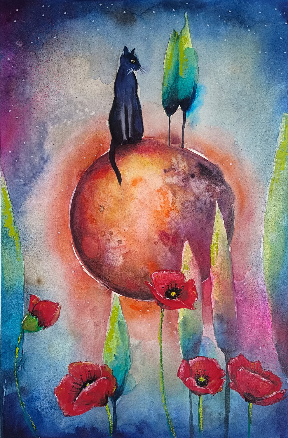 Moonlit Silence Smirnova Evgenia Original painting for sale