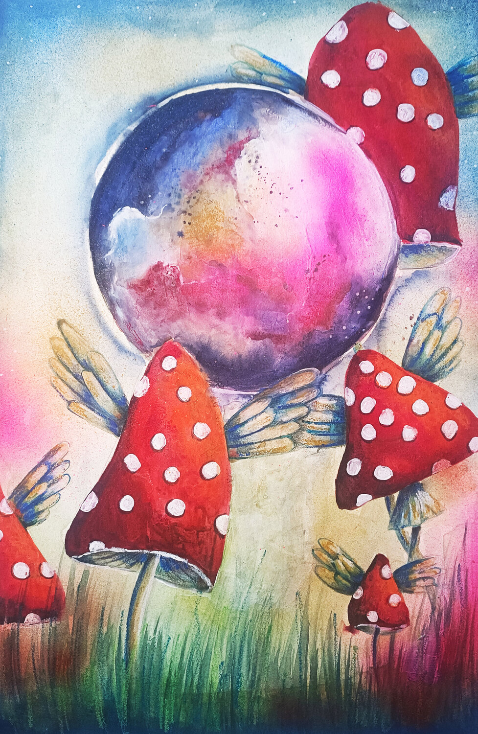 Where Mushrooms Dream Smirnova Evgenia Original painting for sale