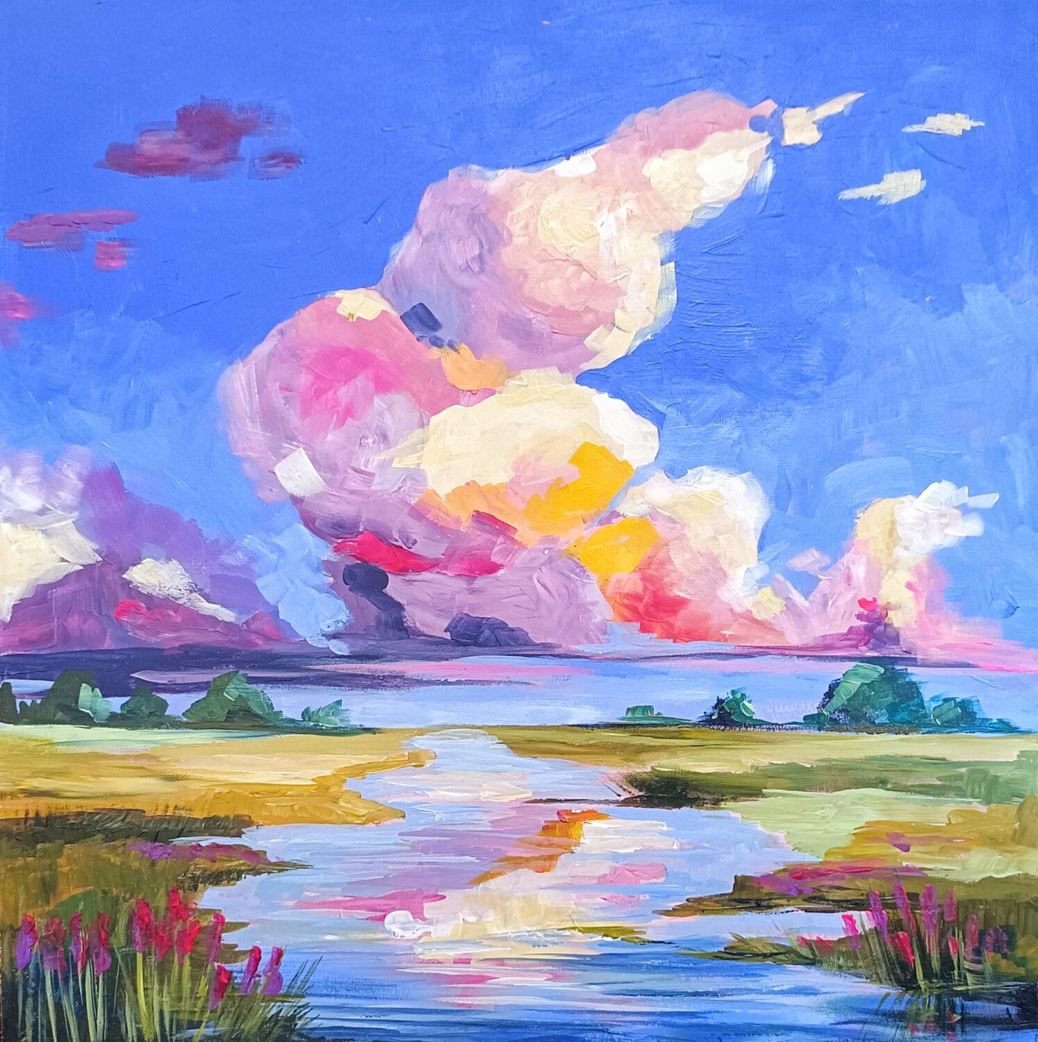 Painted Sky Smirnova Evgenia Original painting for sale