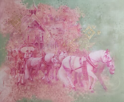Rosenheim Princly Procession by Michaela Stocker, Painting for Sale on Select