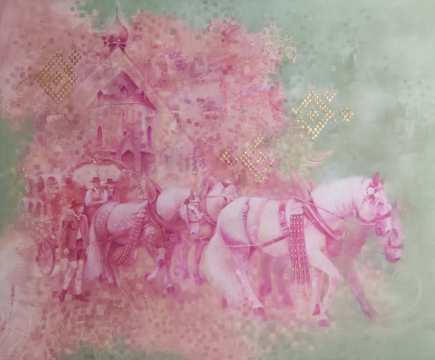 Rosenheim Princly Procession Michaela Stocker Original painting for sale