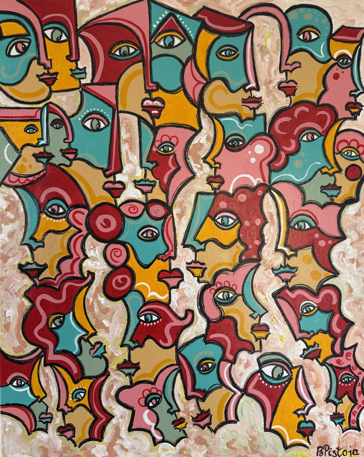 Mosaic of Emotions Beatrice Pistoja Original painting for sale