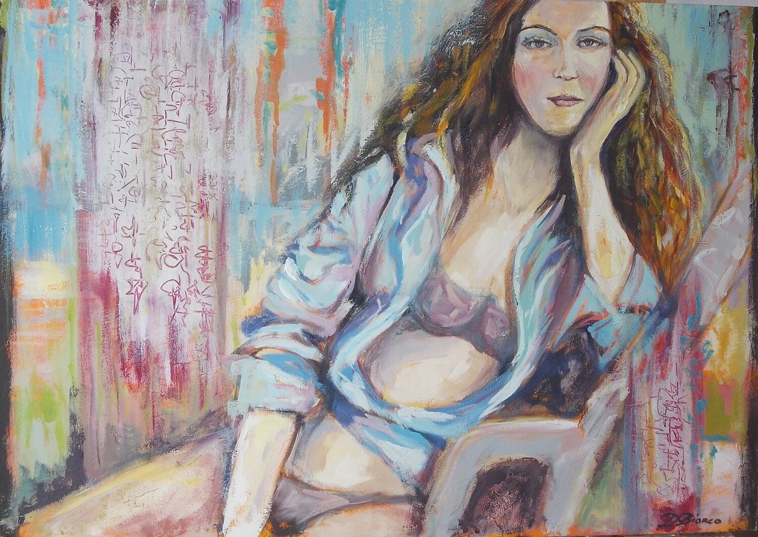 Sulla spiaggia Daniele Bianco Original painting for sale