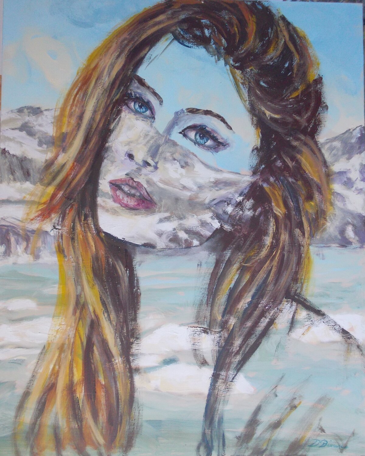 Il ghiacciaio si scioglie 2 Daniele Bianco Original painting for sale