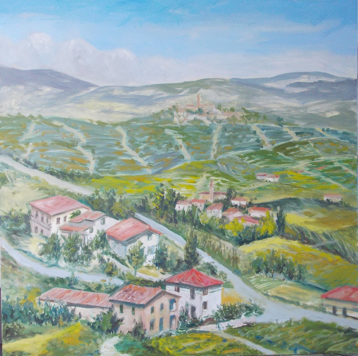 Estate sulle colline Daniele Bianco Original painting for sale