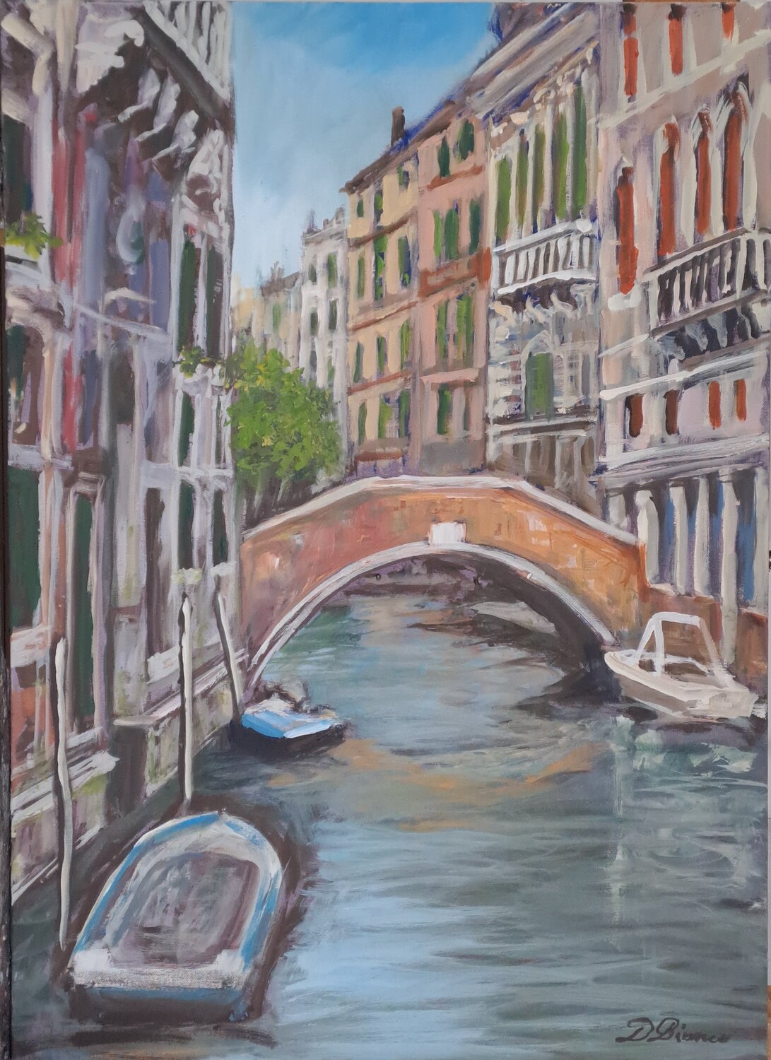 Scorcio veneziano Daniele Bianco Original painting for sale
