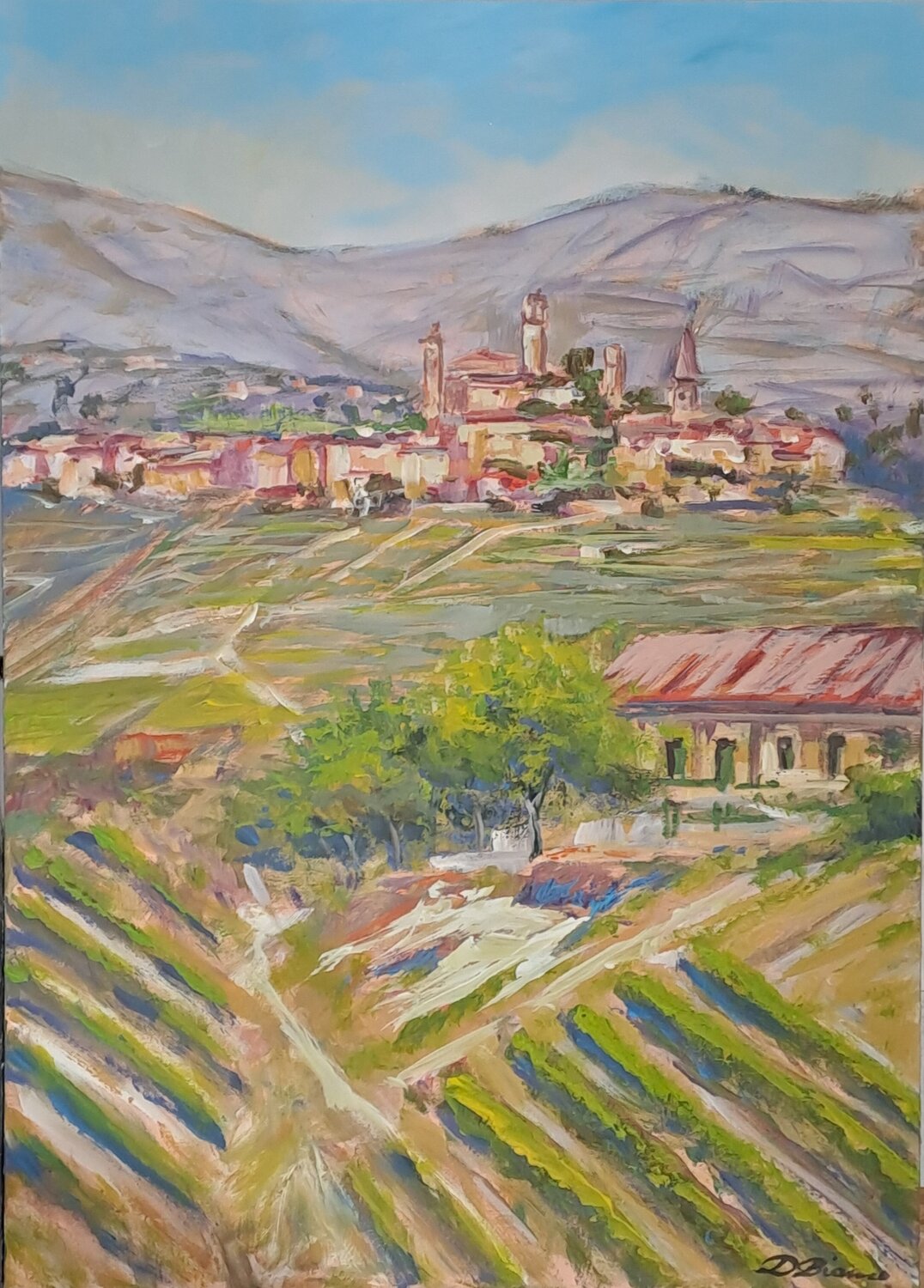 Castiglione Tinella Daniele Bianco Original painting for sale
