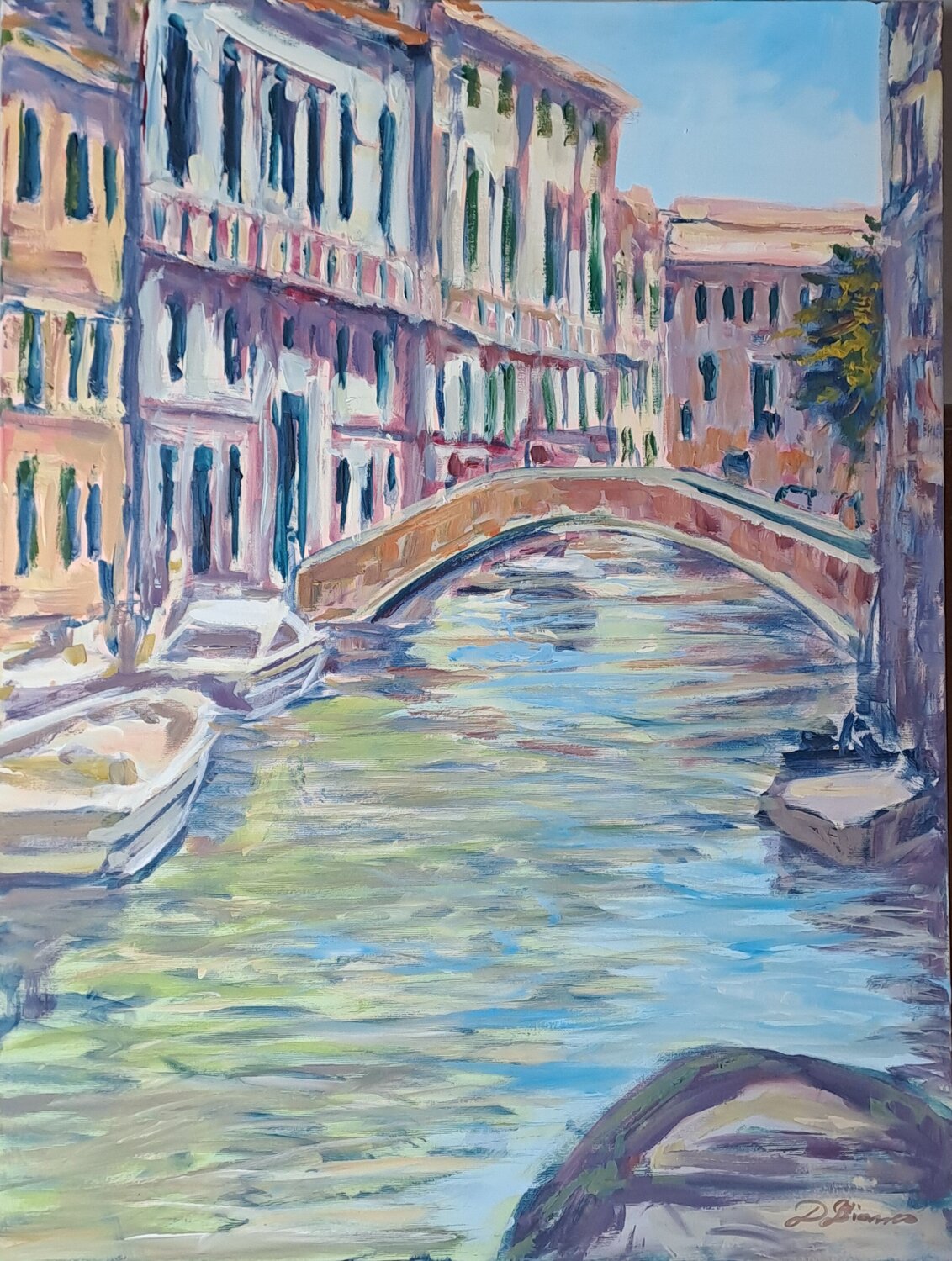 Riflessi sul canale Daniele Bianco Original painting for sale