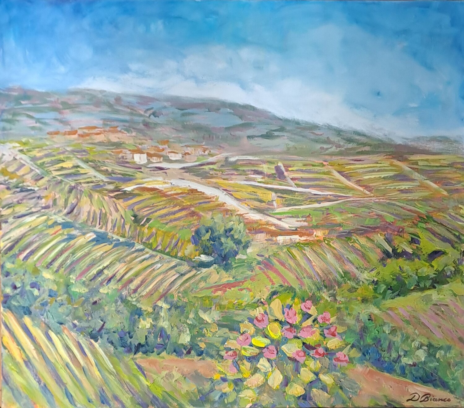 Estate nelle colline Daniele Bianco Original painting for sale