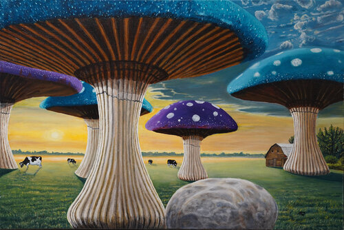 Giant Mushrooms by Ron Westerweel, Painting for Sale on Select