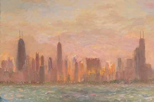 Chicago Skyline by Richard Chiang, Painting for Sale on Select