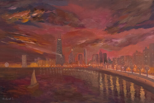 Windy City Vibe by Richard Chiang, Painting for Sale on Select
