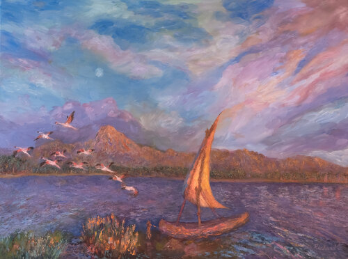 Luna Dusk by Richard Chiang, Painting for Sale on Select