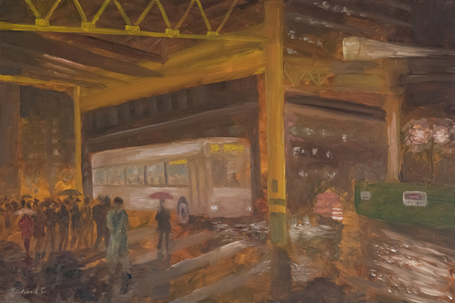 Chicago Loop Richard Chiang Original painting for sale
