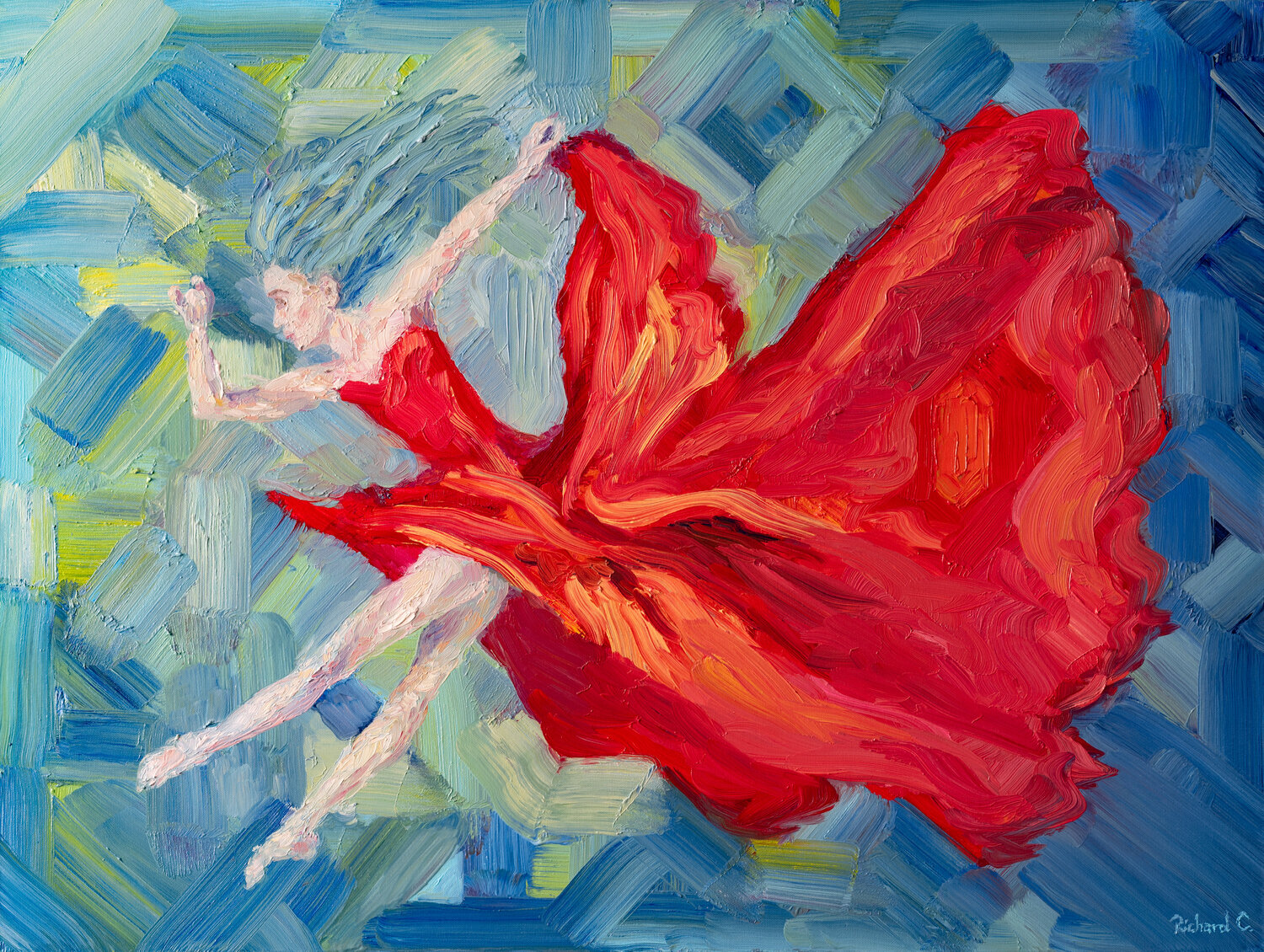 Vermilion Richard Chiang Original painting for sale