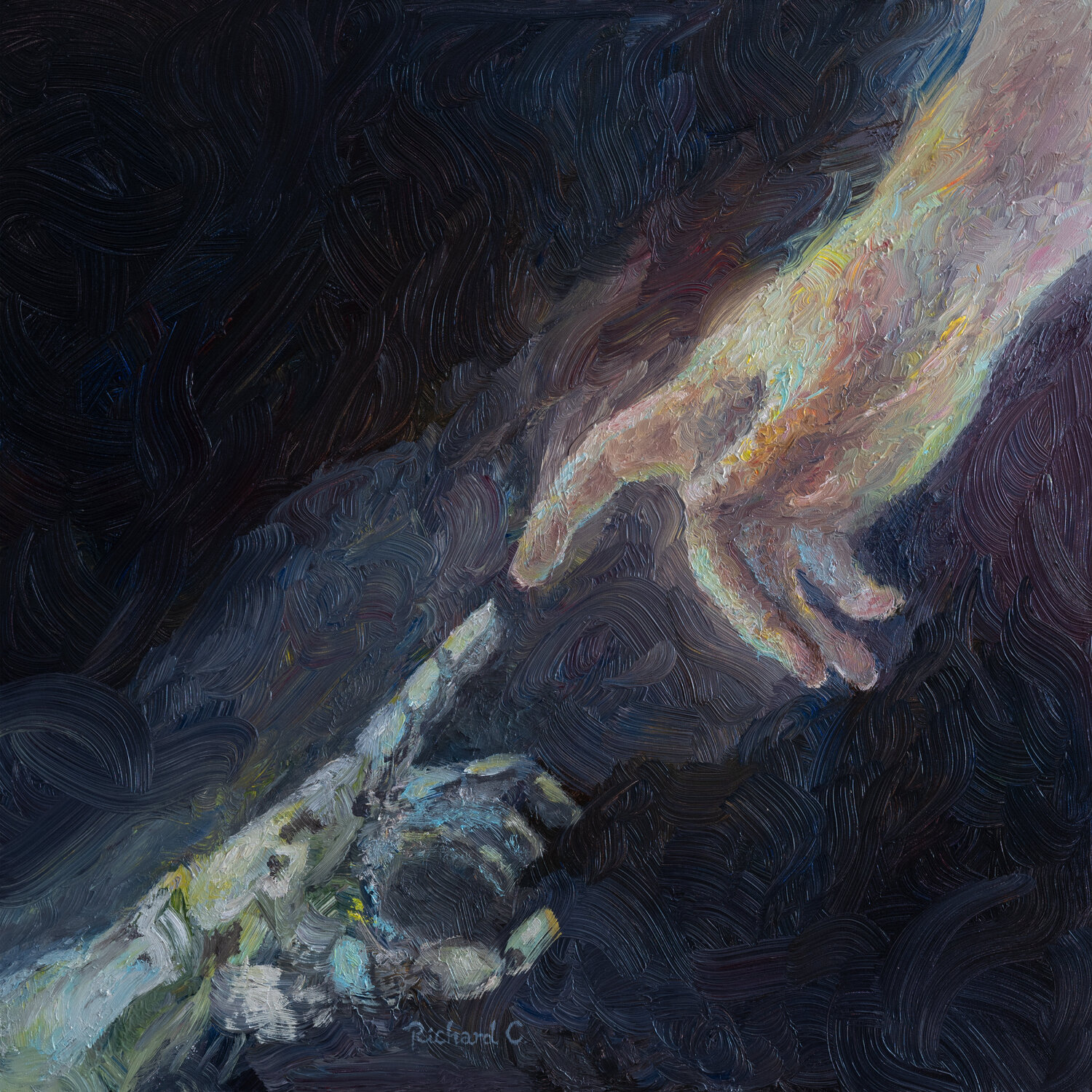 Human Touch Richard Chiang Original painting for sale