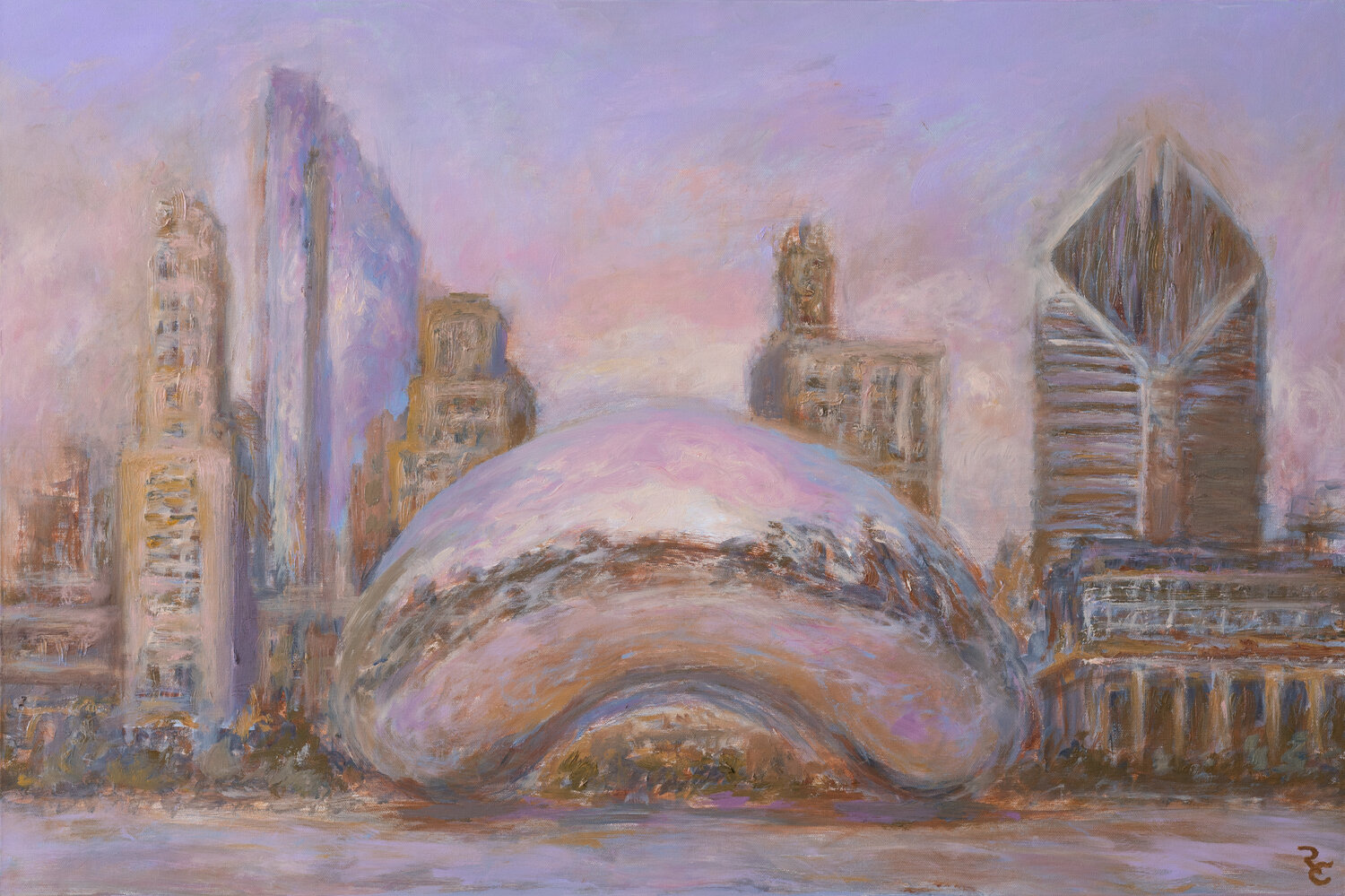First Light of Chicago Richard Chiang Originalgemälde zu verkaufen