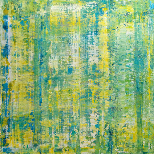 Green Composition by Behshad Arjomandi, Painting for Sale on Select