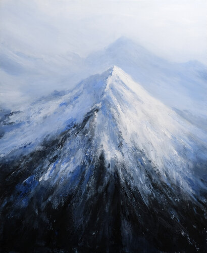 Snowy Mountains by Behshad Arjomandi, Painting for Sale on Select